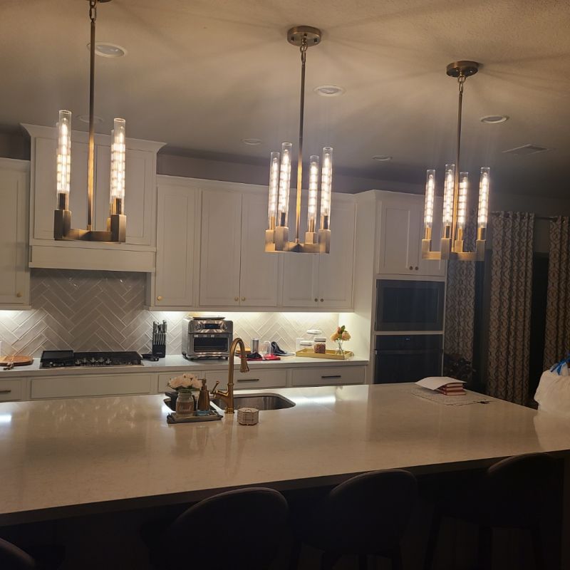 Fluted-Glass Candlestick Pendant Light - Cannele