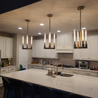 Fluted-Glass Candlestick Pendant Light - Cannele