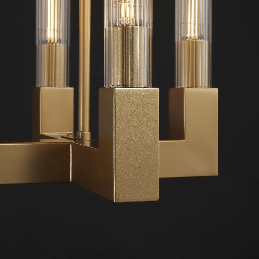 12 Inch Fluted Glass Candlestick Pendant Light - Cannele