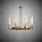 36 Inch Fluted-Glass Candlestick Round Chandelier - Cannele