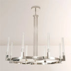 48 Inch Fluted Glass Candlestick Round Chandelier - Cannele