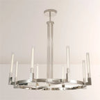 48 Inch Fluted Glass Candlestick Round Chandelier - Cannele