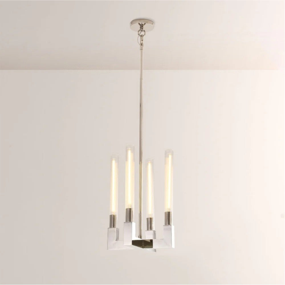 12 Inch Fluted Glass Candle Pendant Light - Cannele