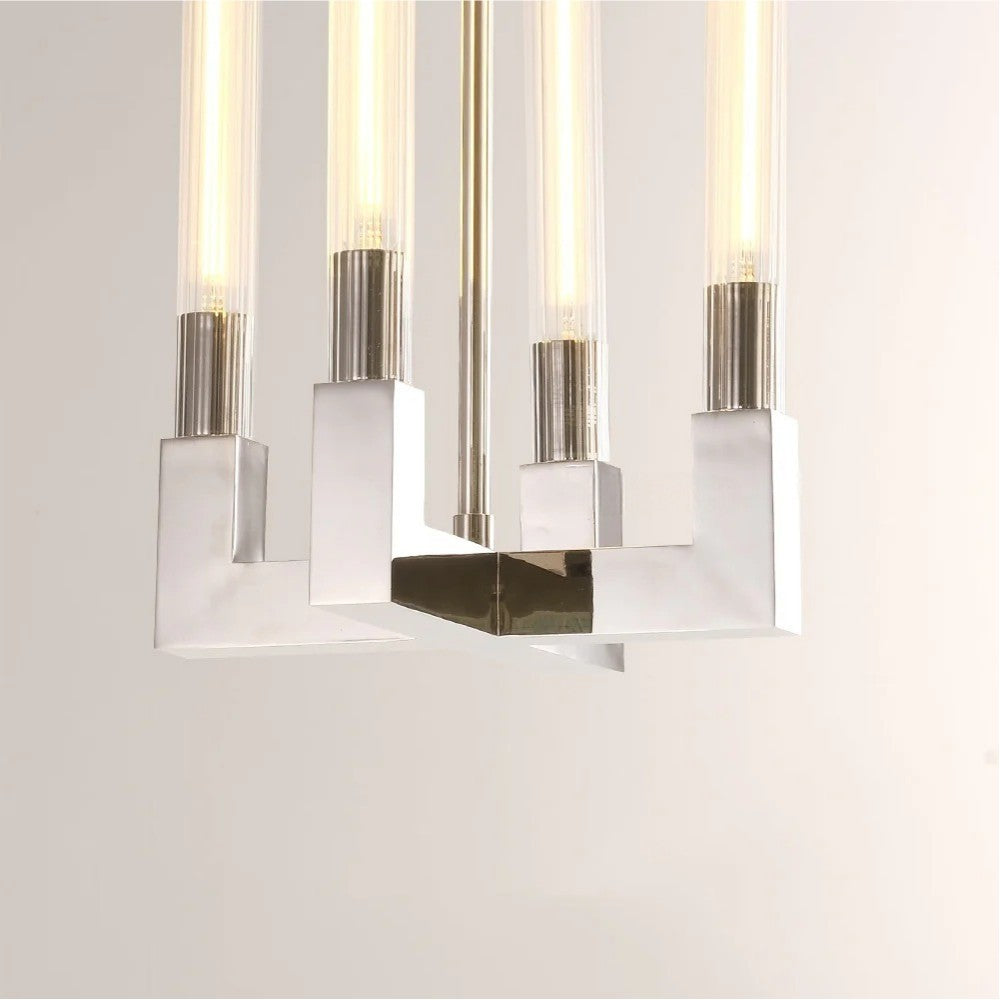 12 Inch Fluted Glass Candle Pendant Light - Cannele