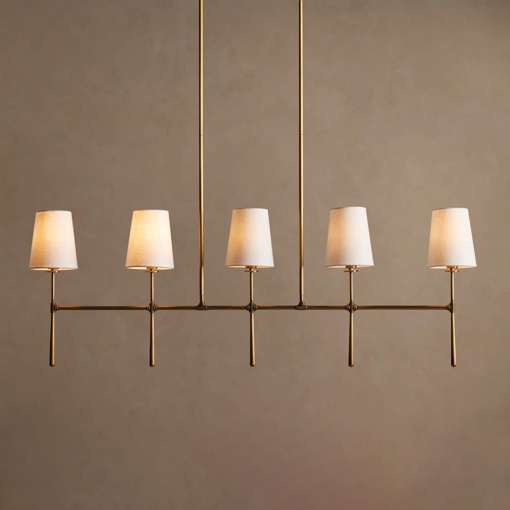 127 cm Fabric Shade Linear Chandelier - Rhodes