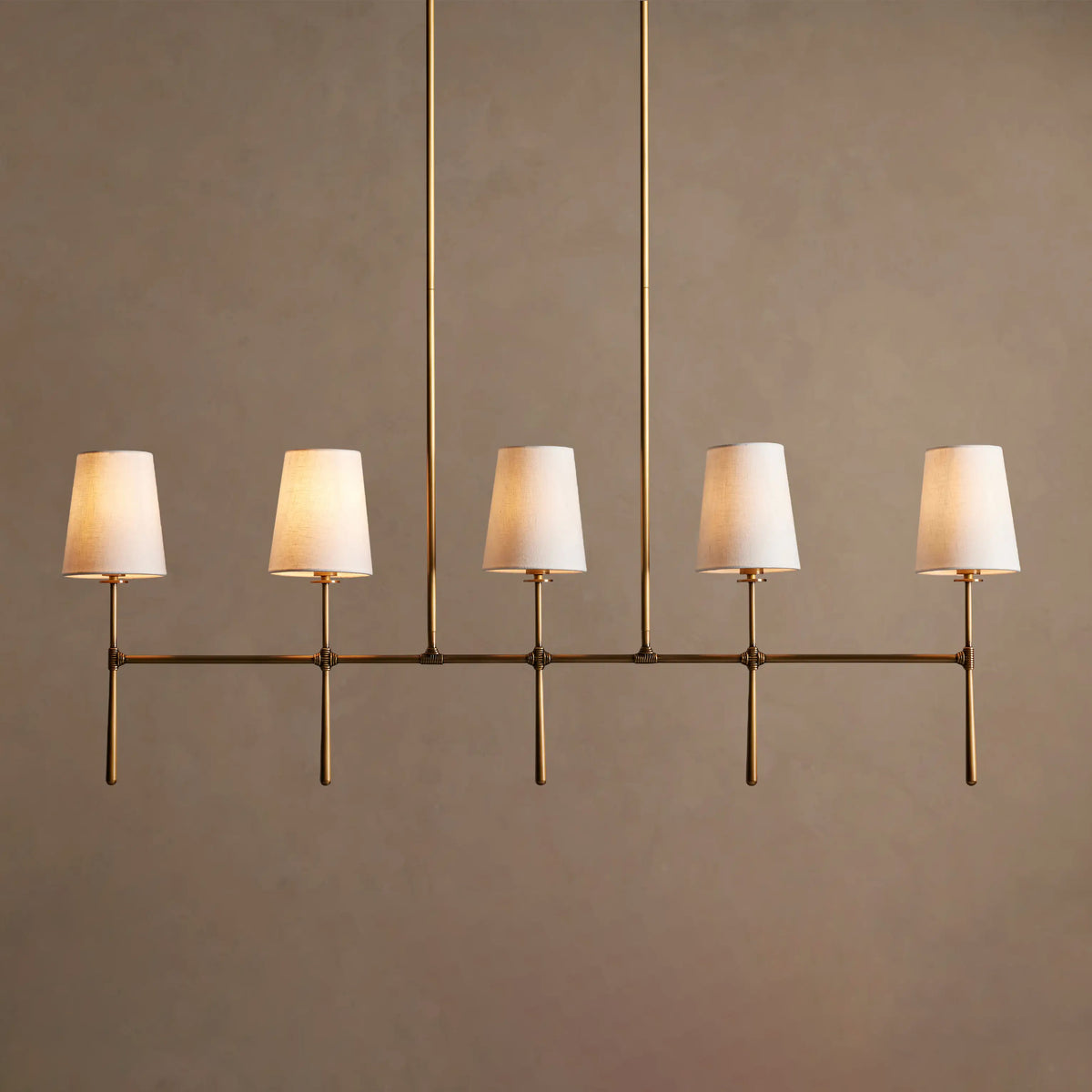 127 cm Fabric Shade Linear Chandelier - Rhodes