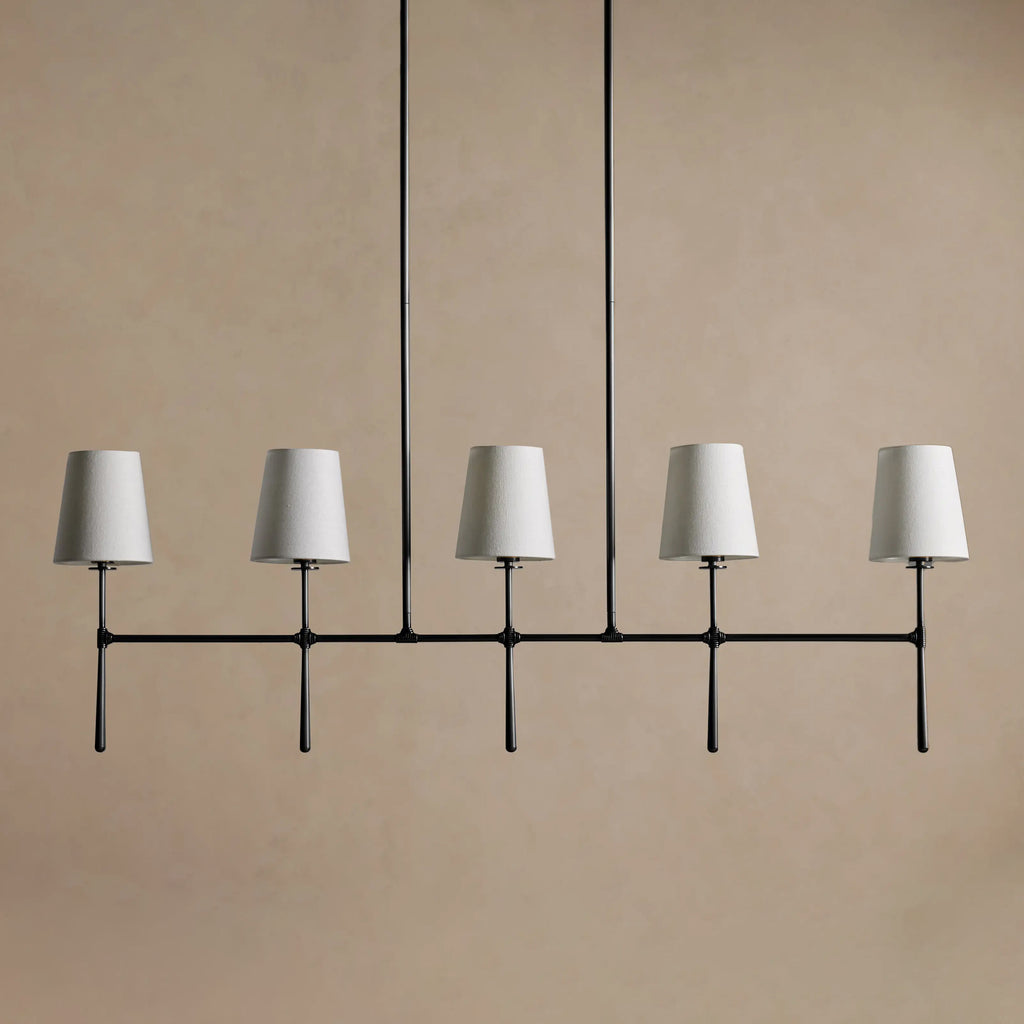 127 cm Fabric Shade Linear Chandelier - Rhodes
