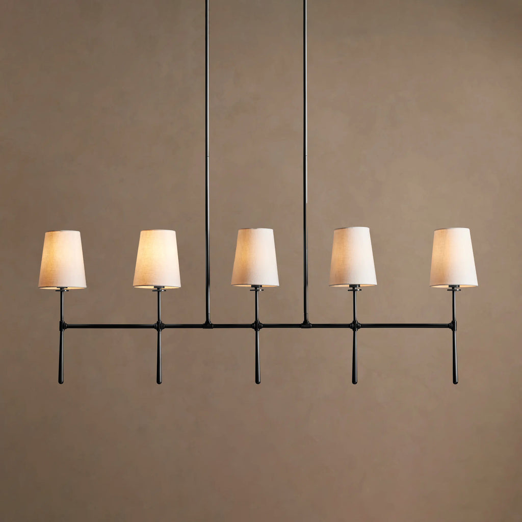 127 cm Fabric Shade Linear Chandelier - Rhodes