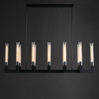 55 Inch Fluted-Glass Candlestick Linear Chandelier - Cannele