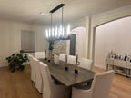 55 Inch Fluted-Glass Candlestick Linear Chandelier - Cannele
