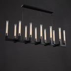55 Inch Fluted-Glass Candlestick Linear Chandelier - Cannele