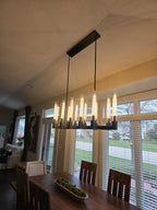 55 Inch Fluted-Glass Candlestick Linear Chandelier - Cannele