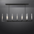 67 Inch Fluted-Glass Candlestick Linear Chandelier - Cannele