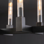 55 Inch Fluted-Glass Candlestick Linear Chandelier - Cannele