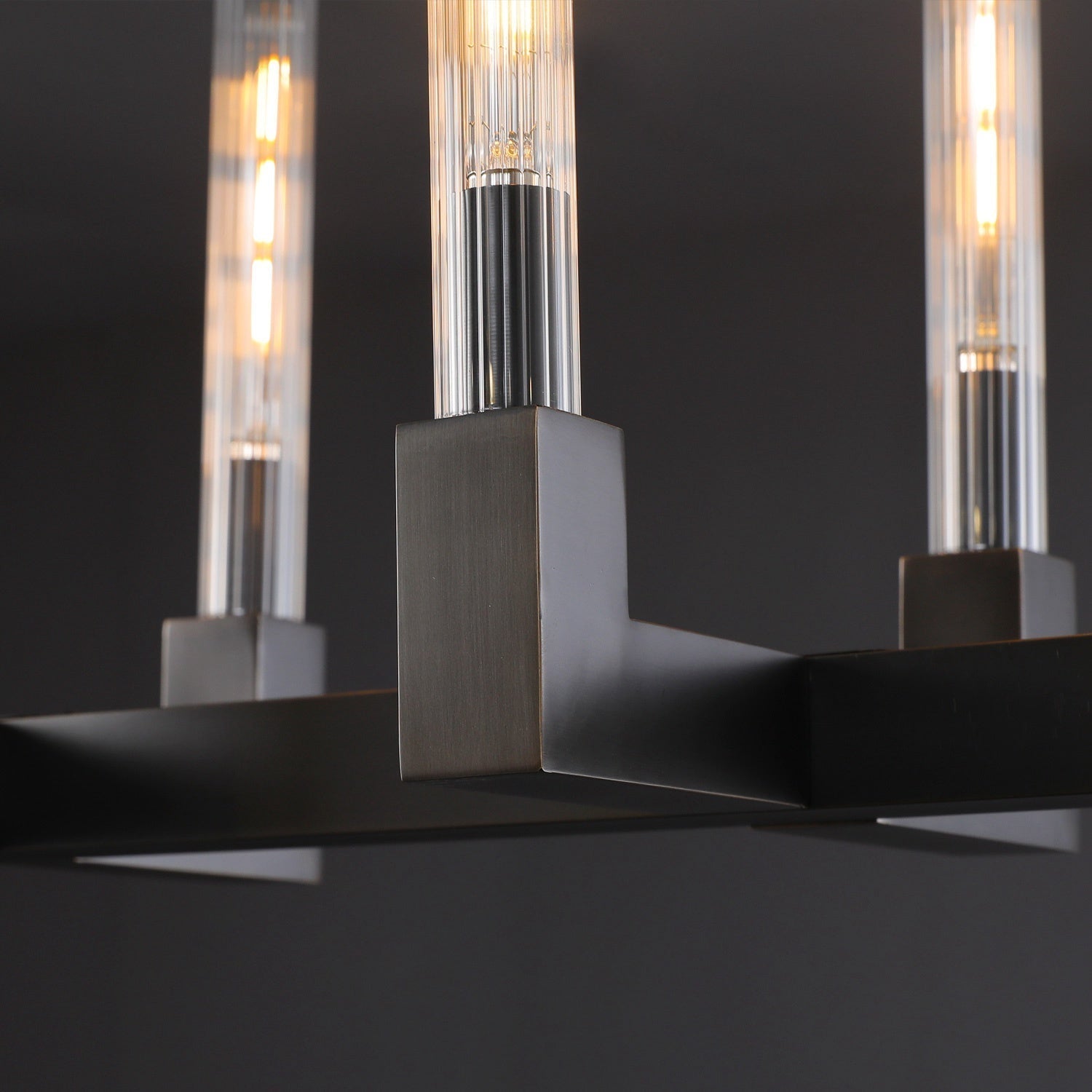 67 Inch Fluted-Glass Candlestick Linear Chandelier - Cannele