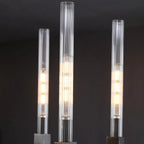 55 Inch Fluted Glass Candlestick Linear Chandelier - Cannele