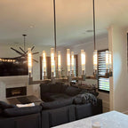 67 Inch Fluted-Glass Candlestick Linear Chandelier - Cannele