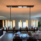 67 Inch Fluted-Glass Candlestick Linear Chandelier - Cannele