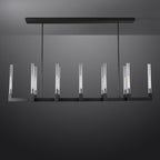 67 Inch Fluted-Glass Candlestick Linear Chandelier - Cannele