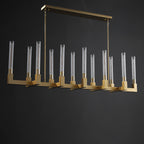 55 Inch Fluted-Glass Candlestick Linear Chandelier - Cannele