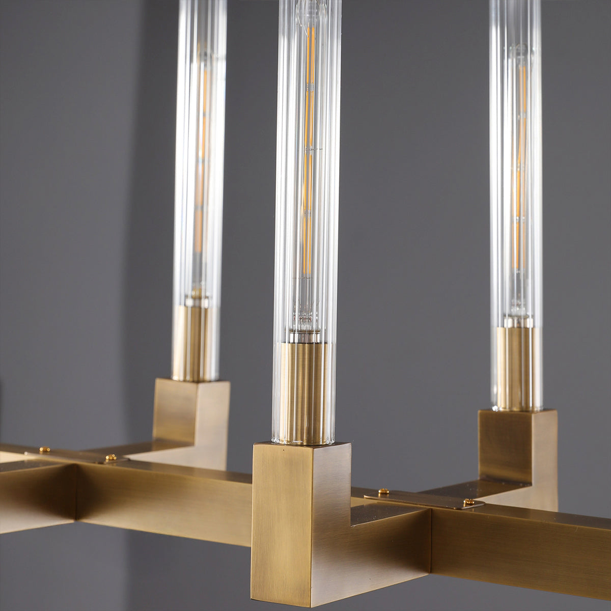 67 Inch Fluted-Glass Candlestick Linear Chandelier - Cannele