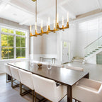 55 Inch Fluted Glass Candlestick Linear Chandelier - Cannele