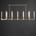 55 Inch Fluted Glass Linear Candle Chandelier - Cannele