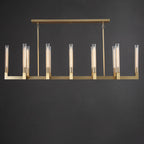 55 Inch Fluted-Glass Candlestick Linear Chandelier - Cannele