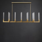 55 Inch Fluted-Glass Candlestick Linear Chandelier - Cannele