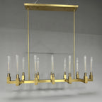 55 Inch Fluted Glass Candle Linear Chandelier - Cannele