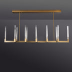 67 Inch Fluted-Glass Candlestick Linear Chandelier - Cannele