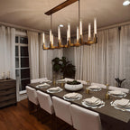 67 Inch Fluted Glass Candlestick Linear Chandelier - Cannele