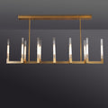 67 Inch Fluted Glass Linear Candle Chandelier - Cannele