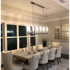 67 Inch Fluted Glass Candlestick Linear Chandelier - Cannele