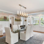 67 Inch Fluted Glass Candlestick Linear Chandelier - Cannele