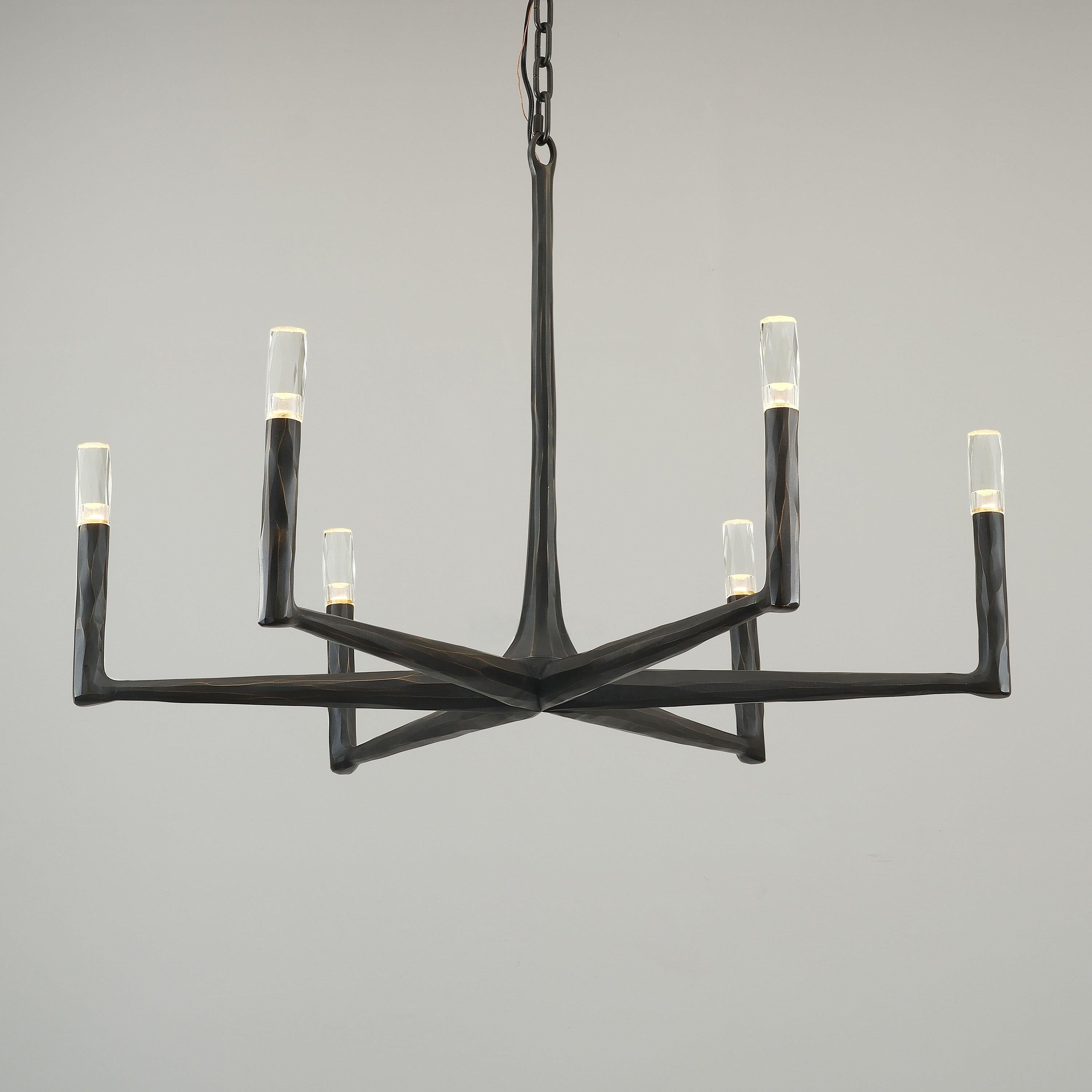 36 Inch Forged Candlestick Chandelier - Thaddeus