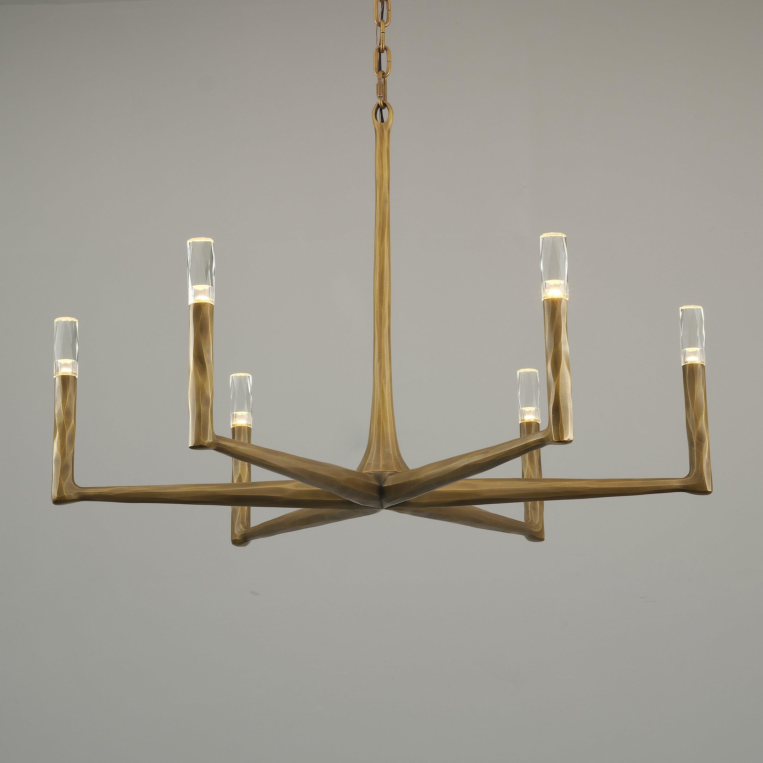 36 Inch Forged Candlestick Chandelier - Thaddeus