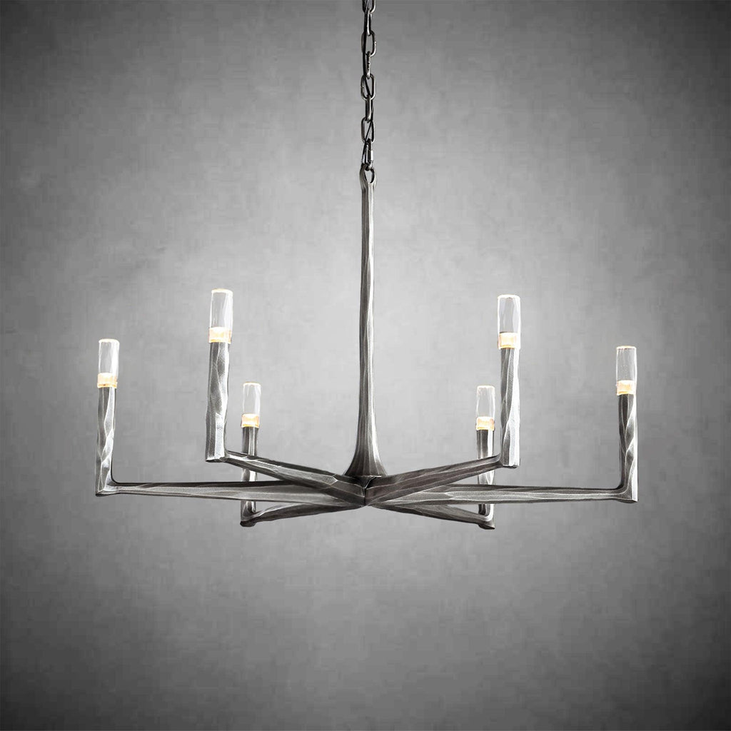 36 Inch Forged Candlestick Chandelier - Thaddeus