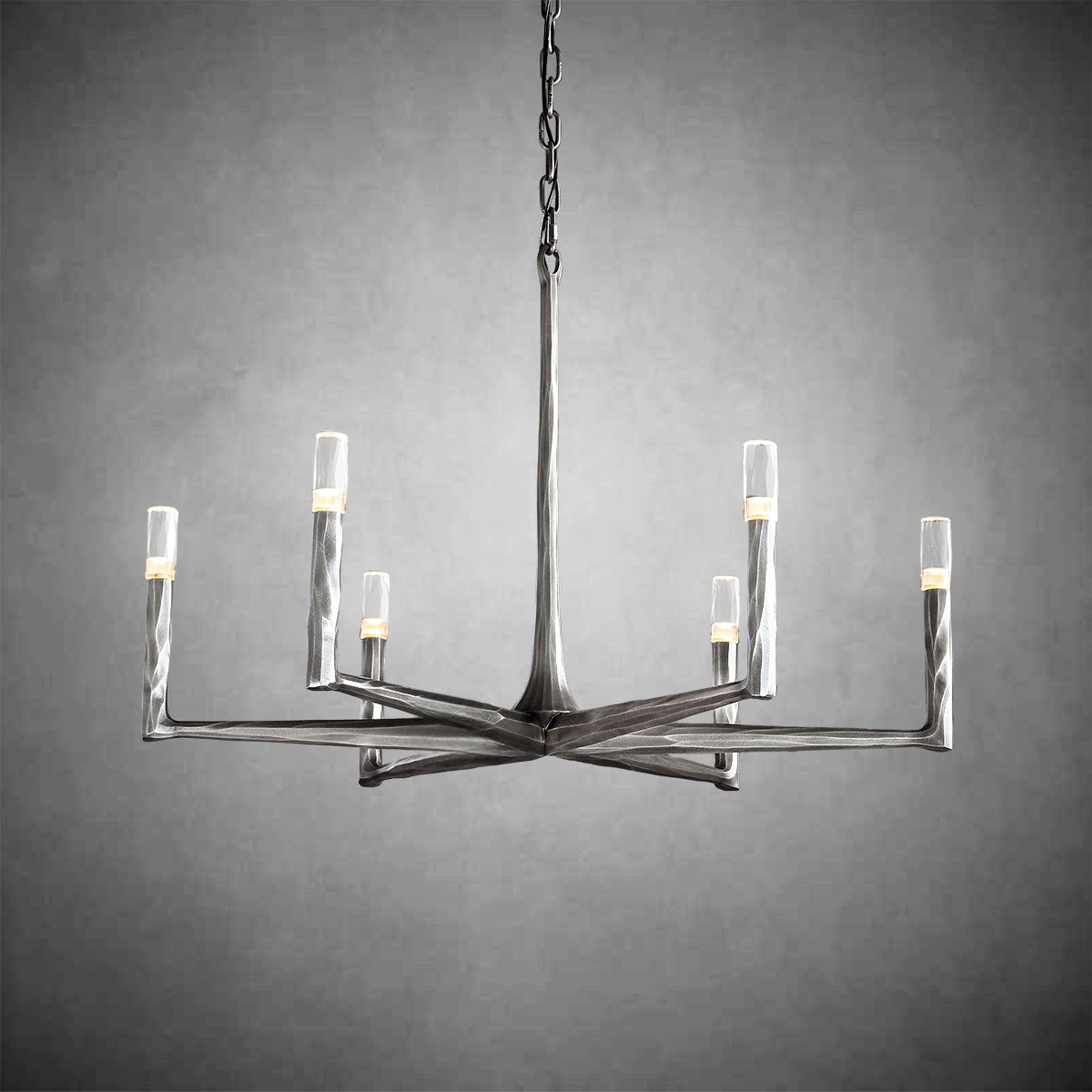 36 Inch Forged Candlestick Chandelier - Thaddeus