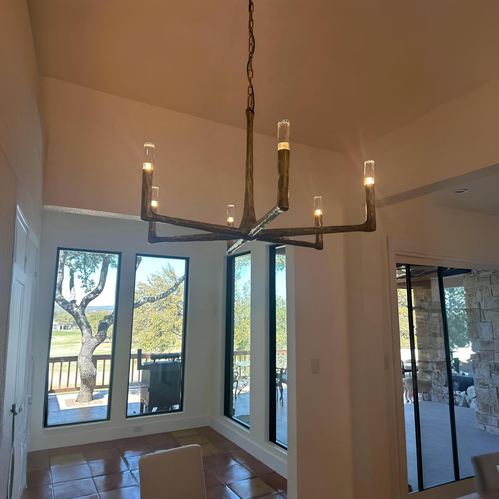 36 Inch Forged Candlestick Chandelier - Thaddeus