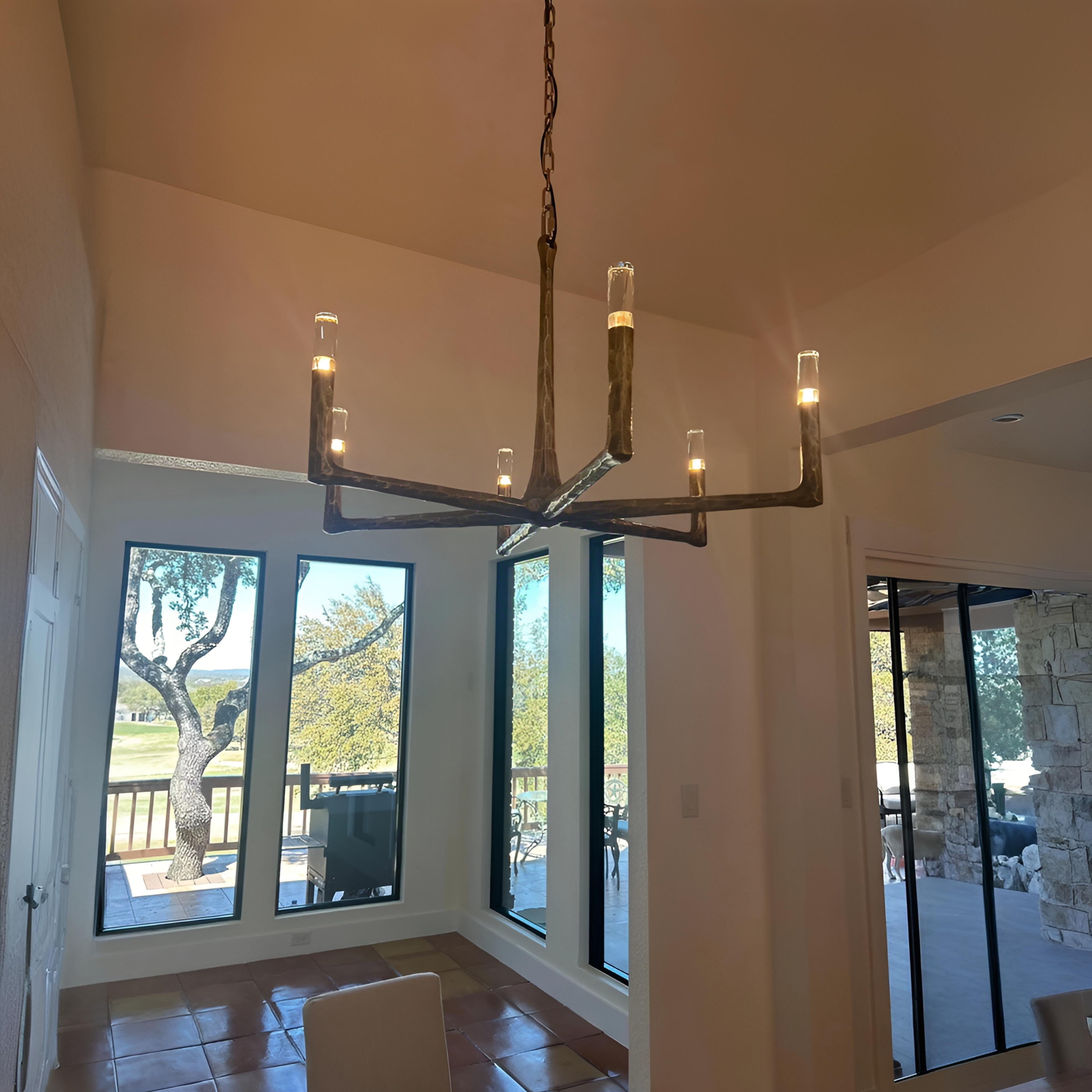 36 Inch Forged Candlestick Chandelier - Thaddeus