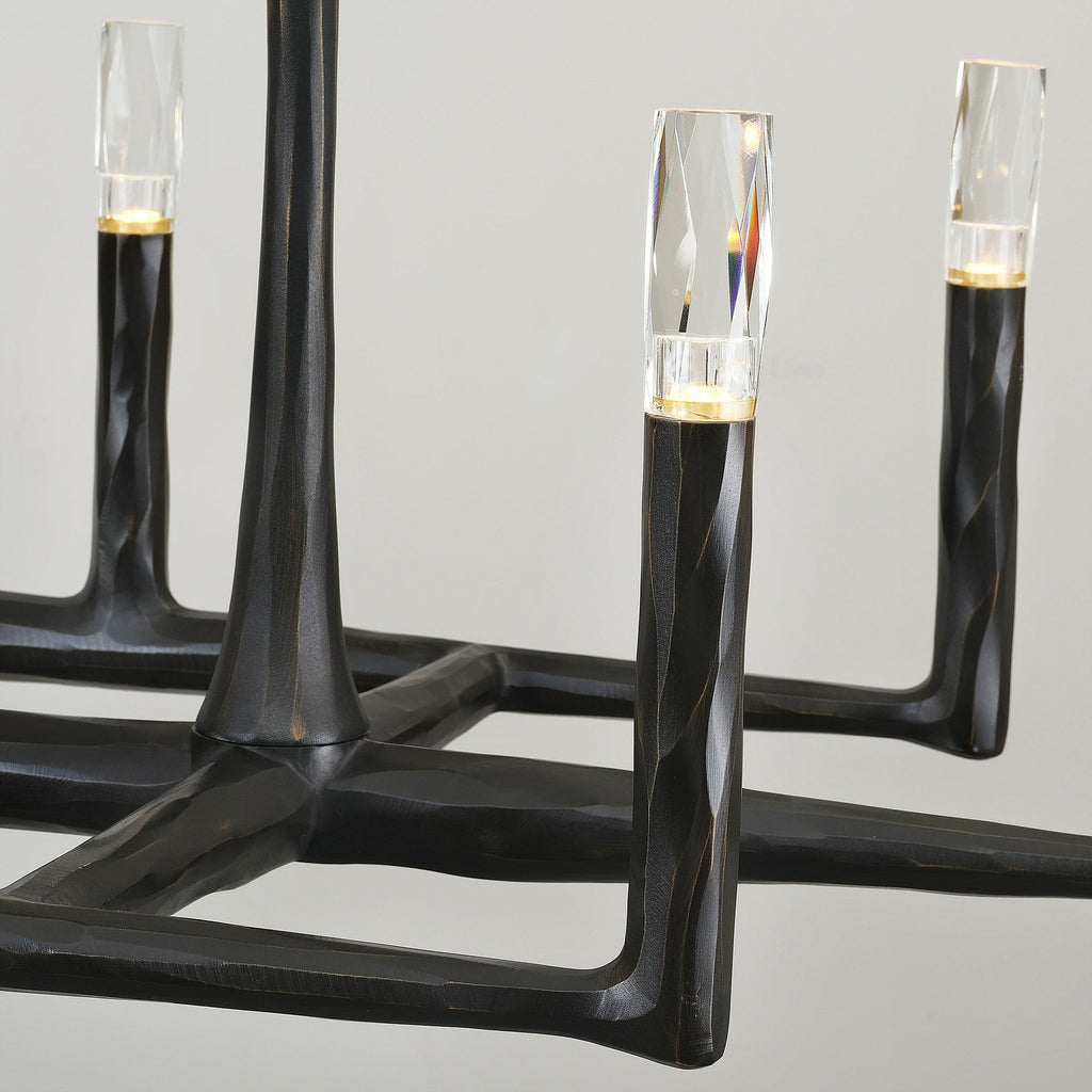 54 Inch Forged Candlestick Linear Chandelier - Thaddeus