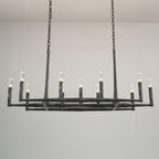 54 Inch Forged Candlestick Linear Chandelier - Thaddeus