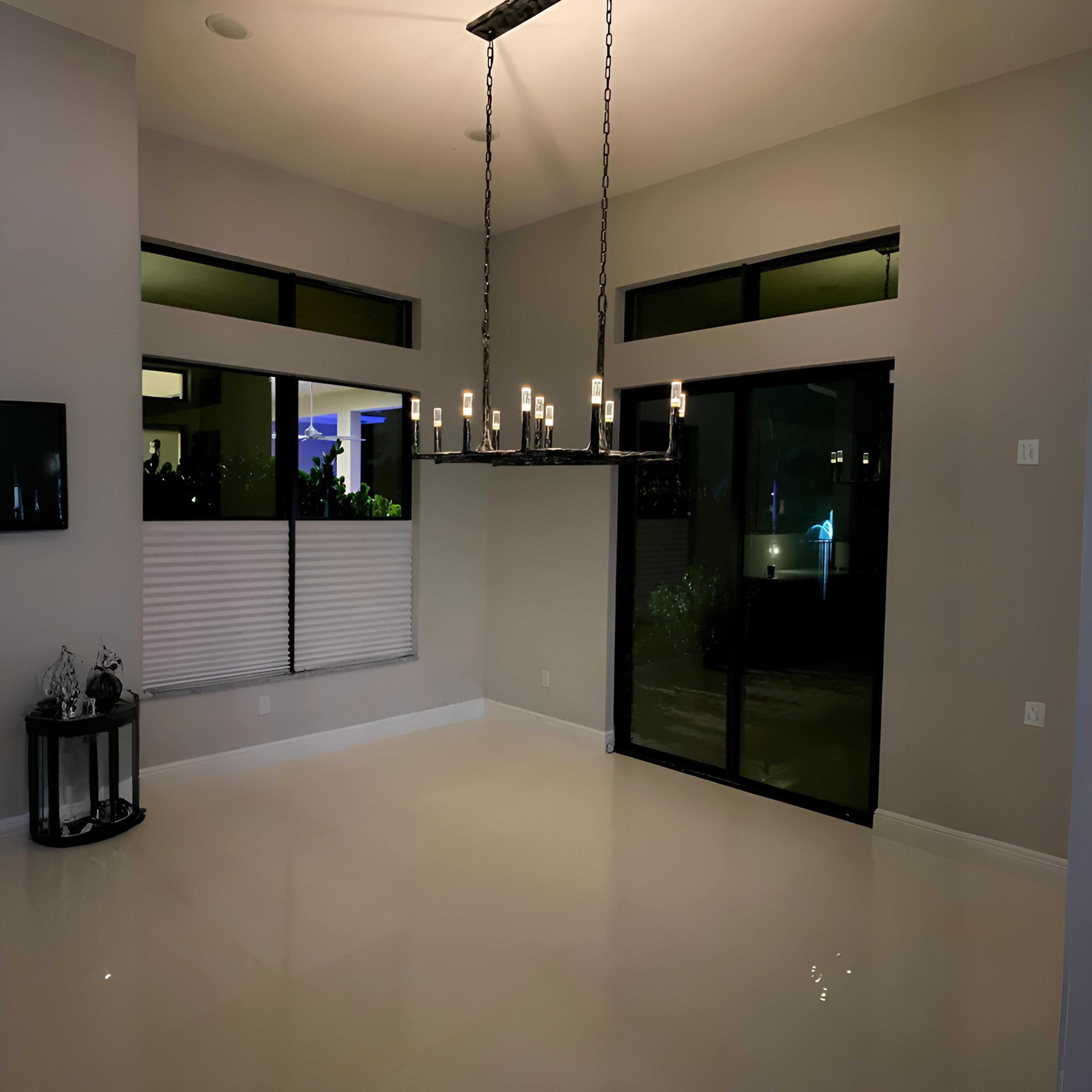 54 Inch Forged Candlestick Linear Chandelier - Thaddeus