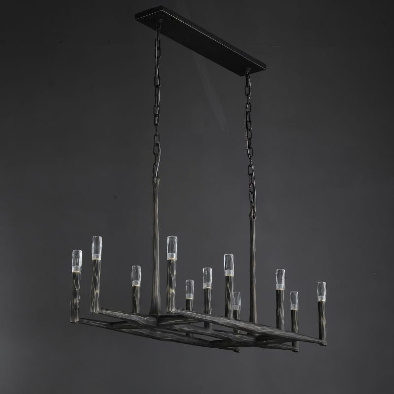 54 Inch Forged Candlestick Linear Chandelier - Thaddeus