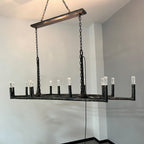 72 Inch Forged Candlestick Linear Chandelier - Thaddeus