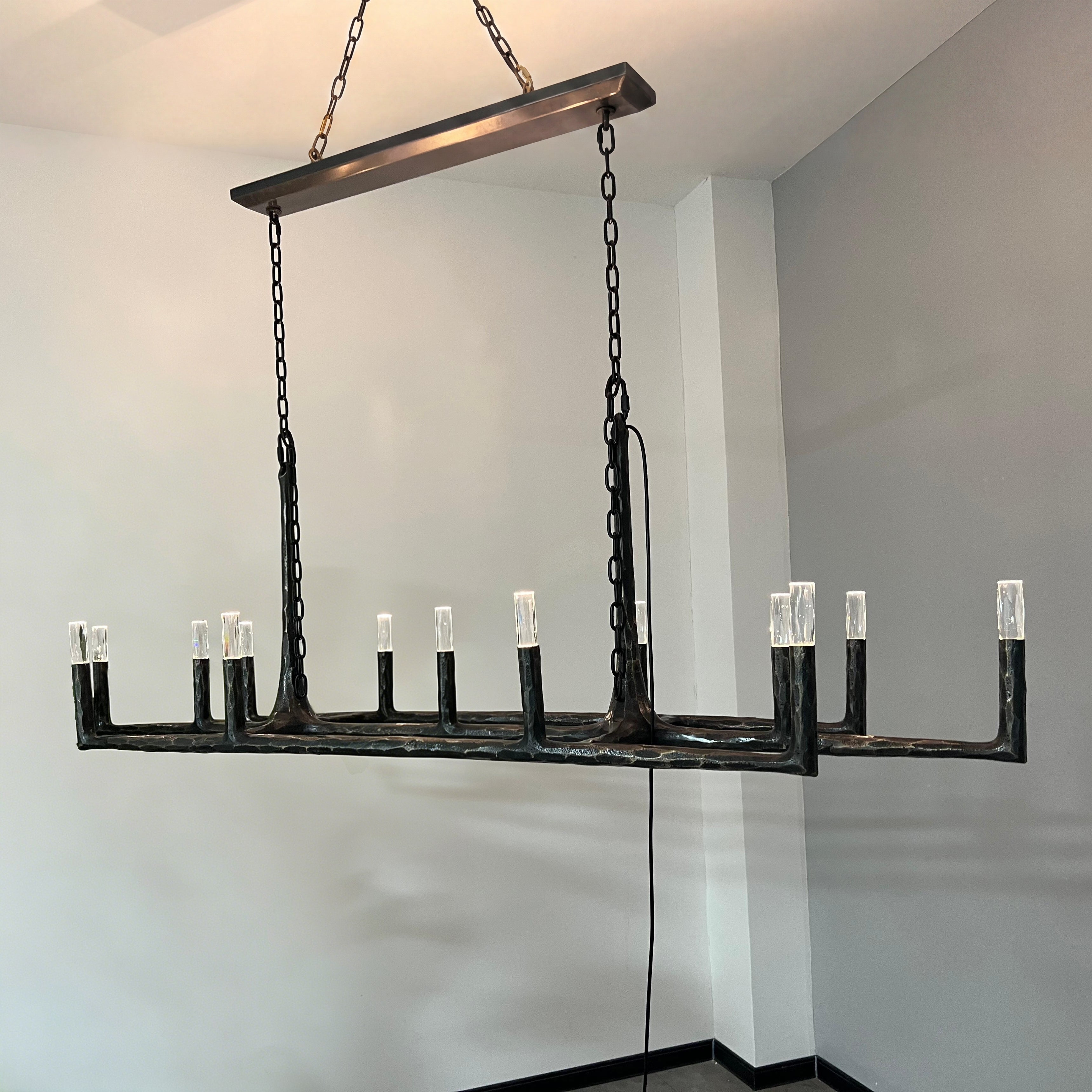 72 Inch Forged Candlestick Linear Chandelier - Thaddeus
