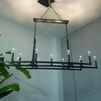 72 Inch Forged Candlestick Linear Chandelier - Thaddeus