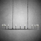 72 Inch Forged Candlestick Linear Chandelier - Thaddeus