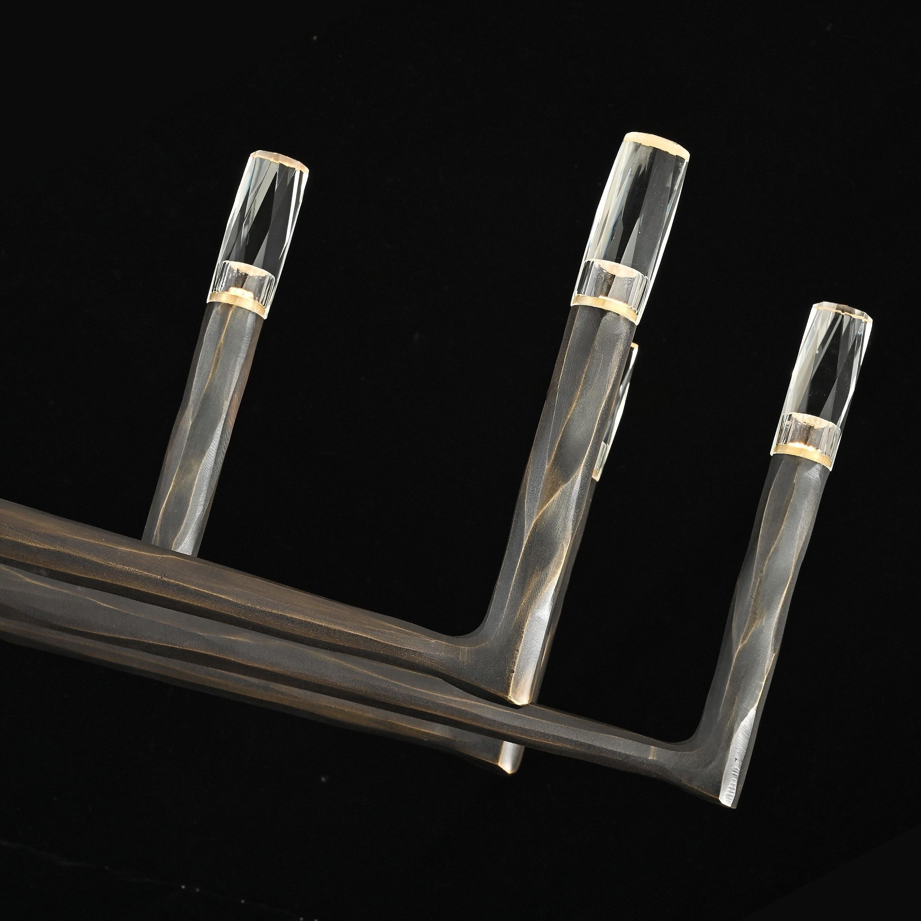 72 Inch Forged Candlestick Linear Chandelier - Thaddeus